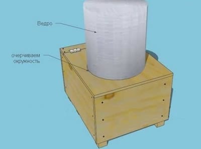 Перед тем как сделать биотуалет проделывается отверстие