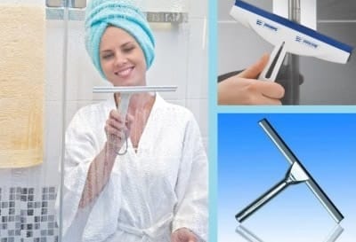 Как ухаживать за душевой кабиной: специальный резиновый скребок