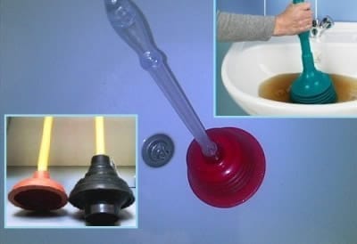 Применение вантуза или чем пробить засор в ванной