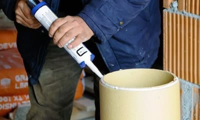 Монтаж керамических блоков дымохода