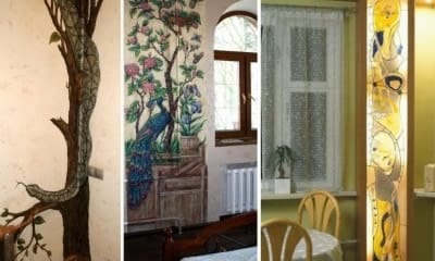 Короб для труб с витражом