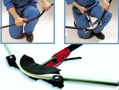 Сгибание металлопластиковой трубы при помощи трубогиба-арбалета