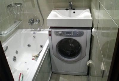 Установка раковины над стиральной машиной