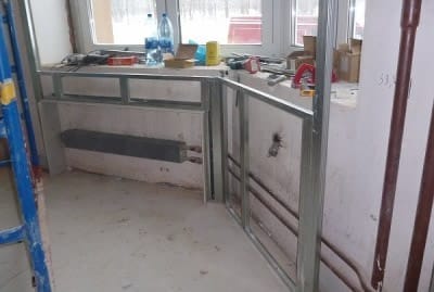 Монтаж каркаса для короба