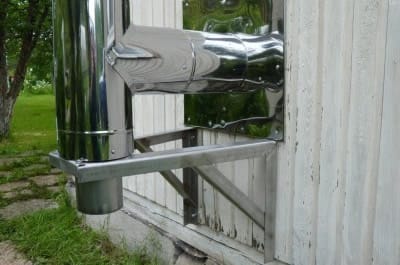 Монтаж стального дымохода для камина