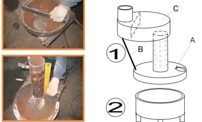 Сваренные детали буржуйки