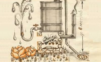 Печь-насос обеспечивает полив огорода