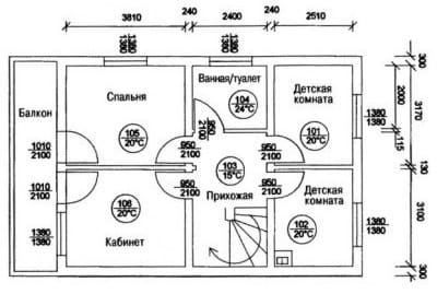 План дома для расчёта можно начертить приблизительно на листе
