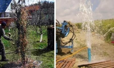 Чистка скважины компрессором 