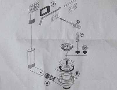 Схема сборки слива из инструкции производителя