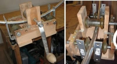 Аналогичное приспособление позволяет согнуть профильную трубу под любым углом, при этом рабочий тратит минимум физических усилий 