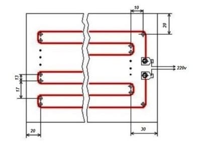 Схема устройства будущего обогревательного устройства