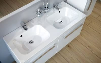 Двойная раковина с тумбой Двойная раковина с тумбой