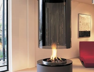 Стеклянный дымоход для камина