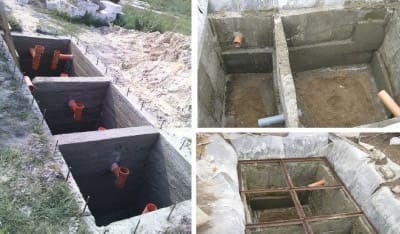 Монолитная конструкция для канализационных отходов