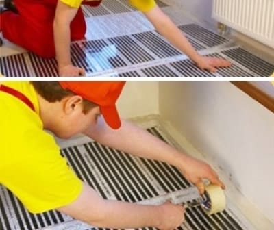 Укладка пленочного тёплого пола под ламинат