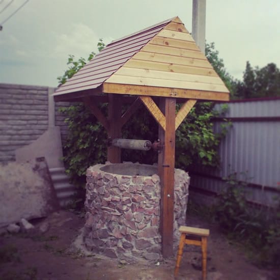 Делаем домик для колодца из бетонных колец шаг 6