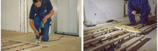 Деревянный пол на регулируемых лагах