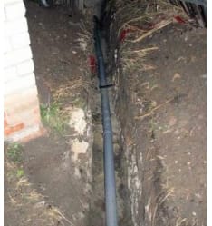 Канализационная труба от дома до колодца