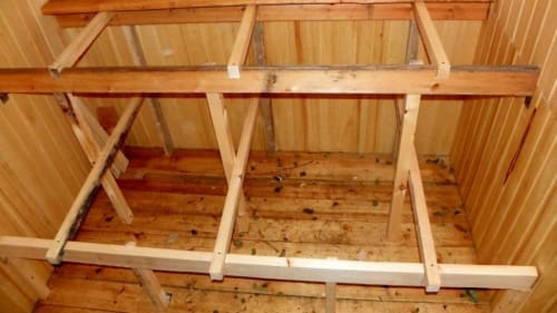 Каркас для полка в бане - фото