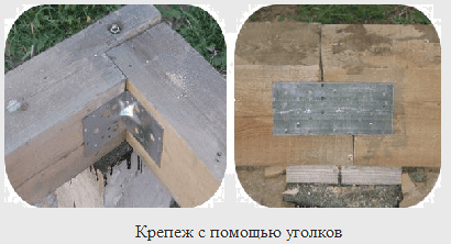Так выглядит крепеж досок с помощью уголков