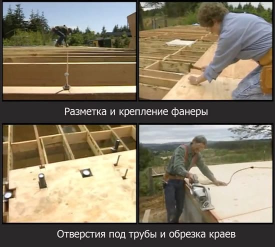 Крепление фанеры на лаги