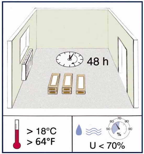 Ламинат должен отлежаться при комнатной температуре около суток