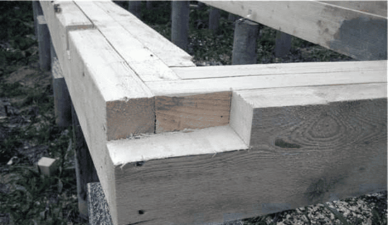 Образец обвязки на столбах