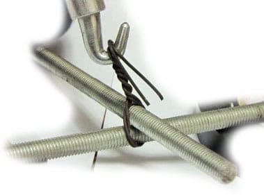 Образец связанной арматуры при помощи крючка