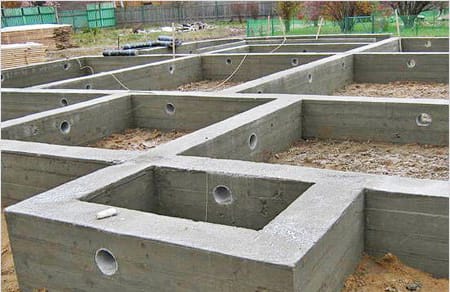 Образец возведения фундамента