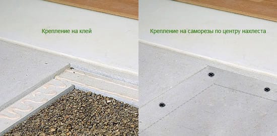 Образцы различных вариантов крепления плит ГВЛ