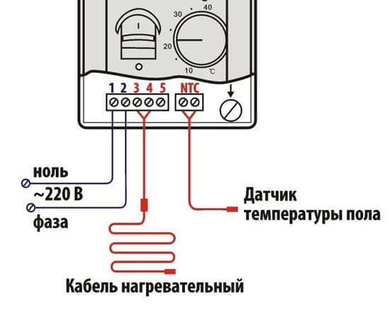 Подключение терморегулятора