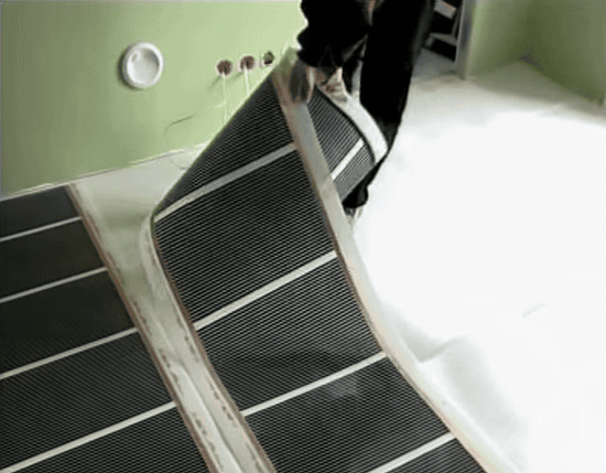 Продолжаем укладку нагревательных матов