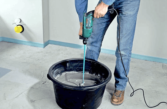 Процесс приготовления смеси