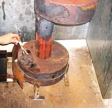 Процесс розжига печи на отработке