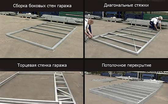 Процесс сборки стен гаража