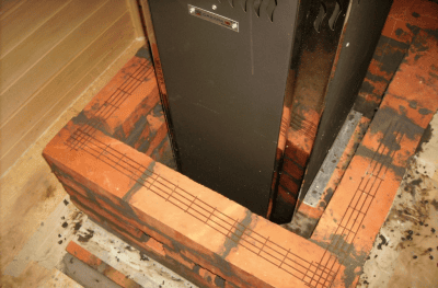 Процесс укладки первого ряда