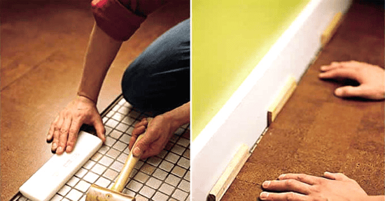 Процесс укладки пола