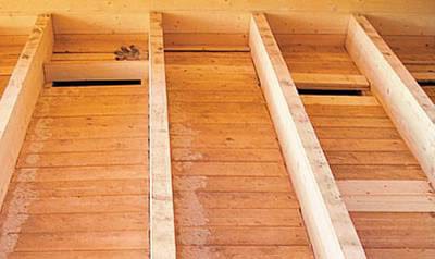 Процесс установки чернового пола