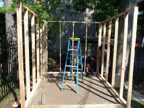 Процесс возведения каркаса