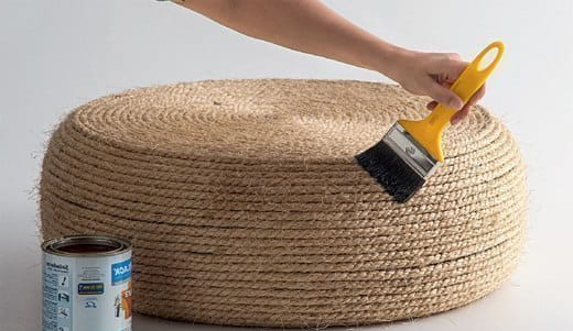 Пуфик из шины своими руками