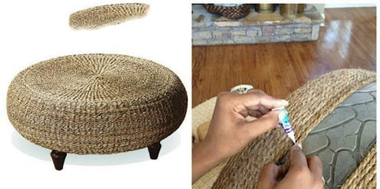 Пуфик из шины своими руками