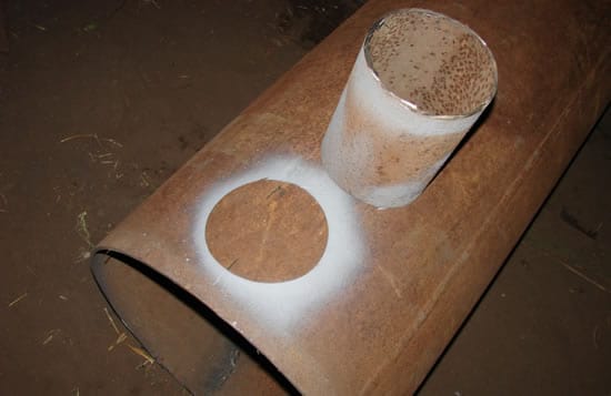 Разметка под отводящий трубопровод