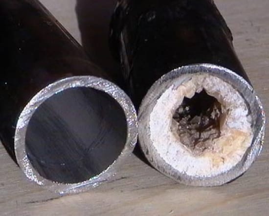 Результат промывки труб гидродинамической машиной