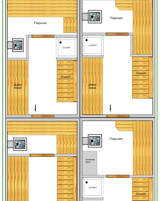Схема монтажа печи для бани на колесах