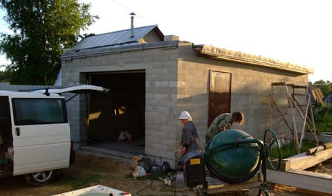 Строительство гаража из пеноблоков