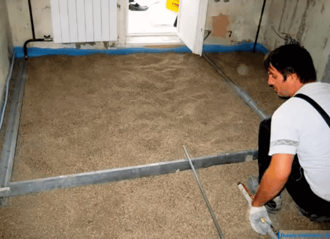 Укладка керамзита на пол