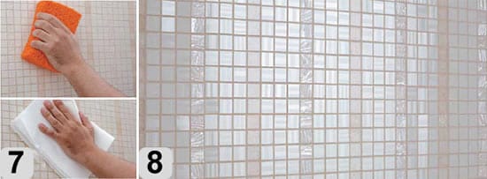 Укладка мозаичной плитки шаг 3