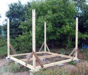 Установка карскаса для беседки