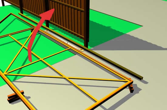 Установка створки ворот